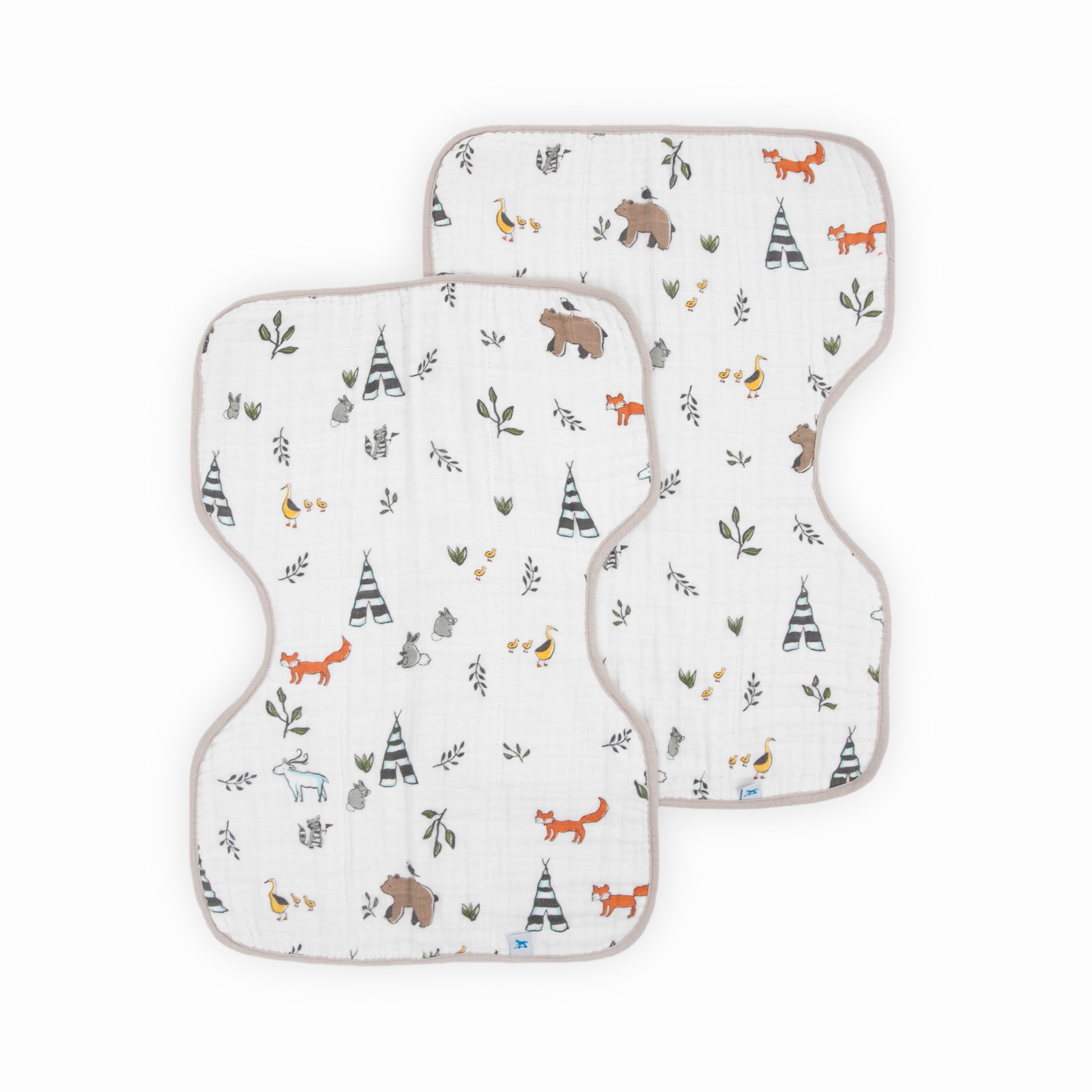 Cotton Muslin Burp Cloth 2pk - Forest Friends