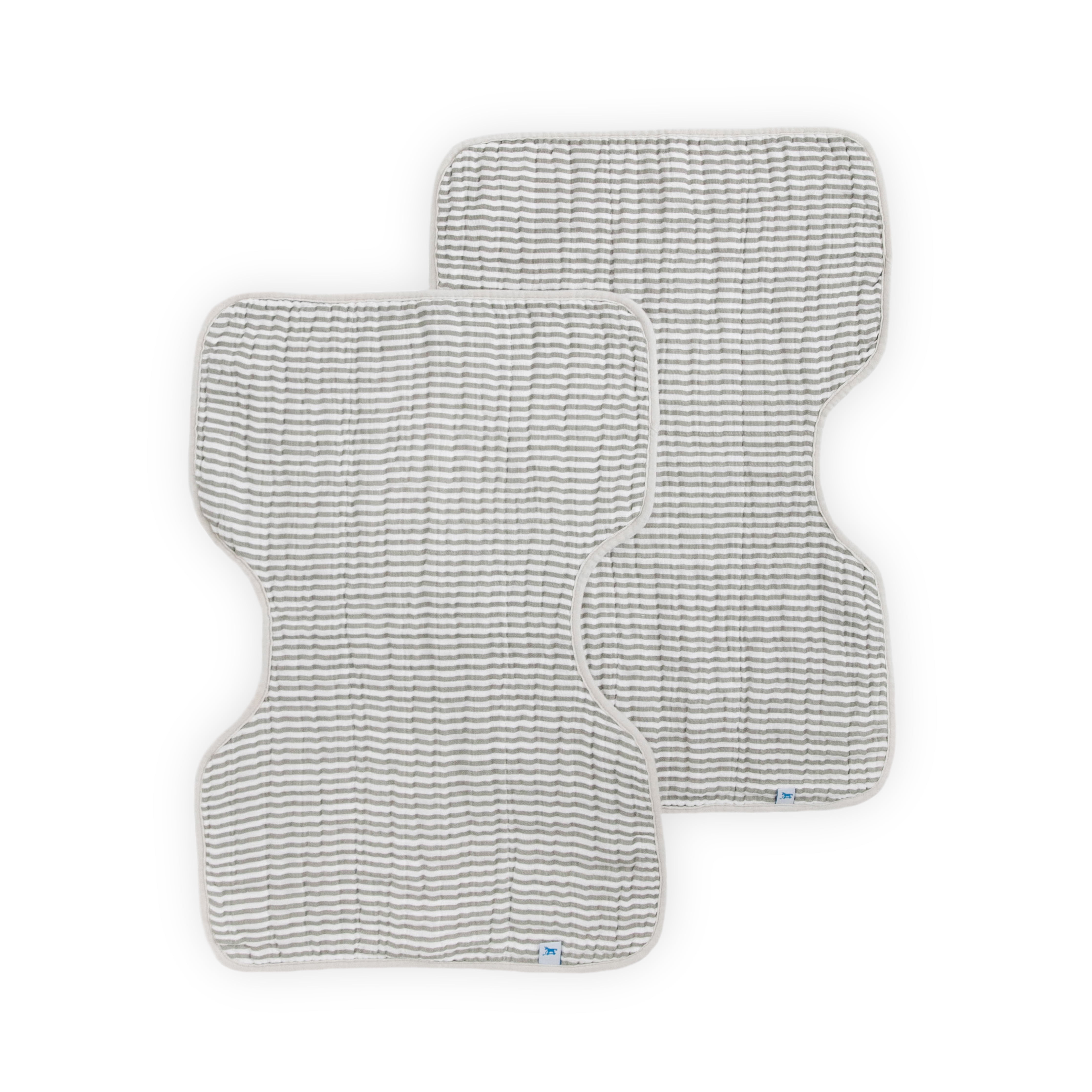 Cotton Muslin Burp Cloth 2pk - Grey Stripe