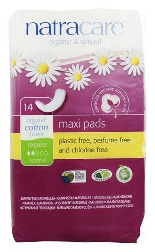 Cotton Natural Feminine Maxi Pads Regular - 14 Pad(s) by Natracare (pack of 4)