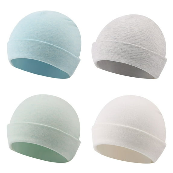 Cotton Newborn Baby Boys Hat Baby Beanie for Girls Newborn Hospital Hat Autumn Winter (4PCS-B,Preemie)