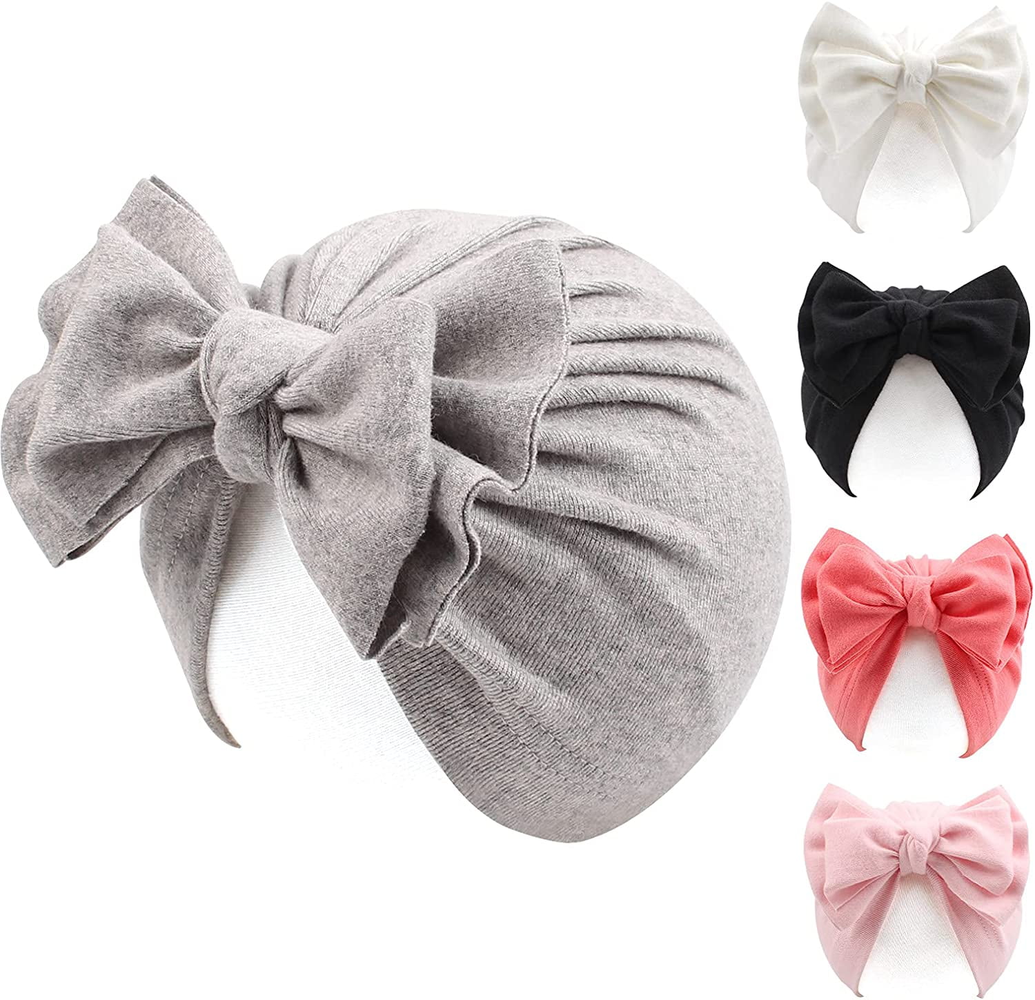 Cotton Newborn Baby Girl's Hat Infant Bow Baby Beanie Hat for Girls Spring Summer 0-36 Months