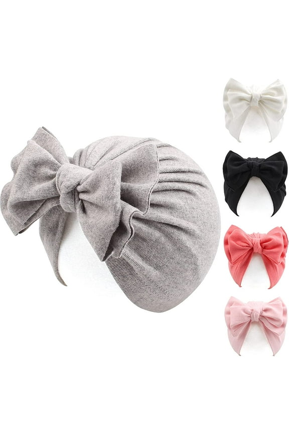 Cotton Newborn Baby Girl's Hat Infant Bow Baby Beanie Hat for Girls Spring Summer 0-36 Months