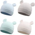 thumbnail image 1 of Cotton Newborn Baby Girls Hat Spring Newborn Boys Hat Cute Rabbit Infant Beanie, 1 of 6