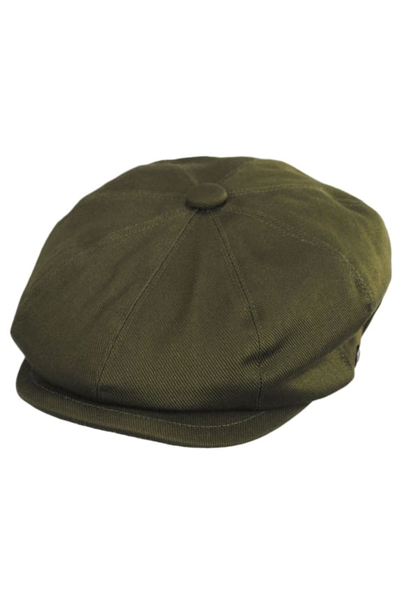 Cotton Newsboy Cap - S - Olive Green