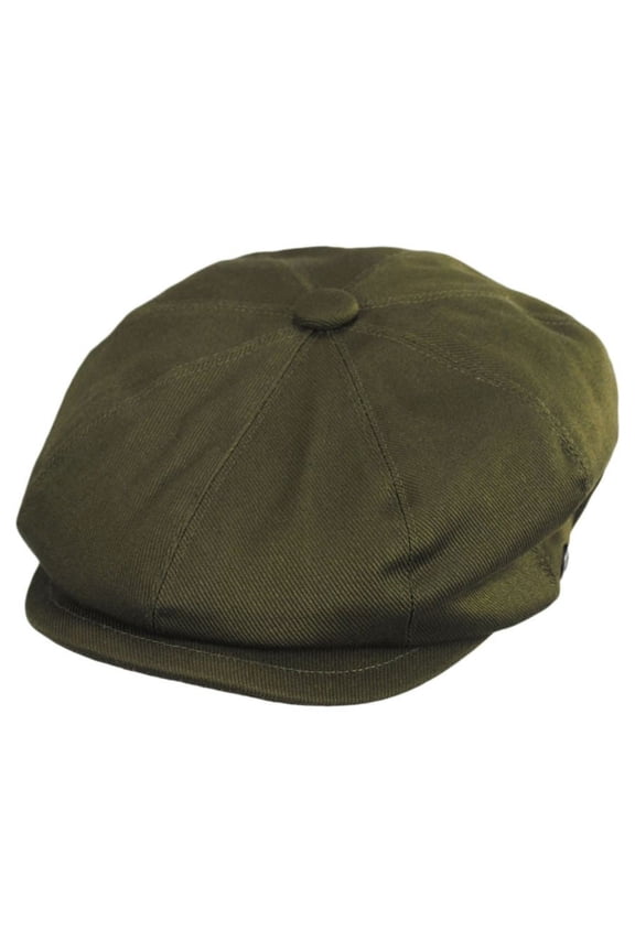 Cotton Newsboy Cap - XXL - Olive Green
