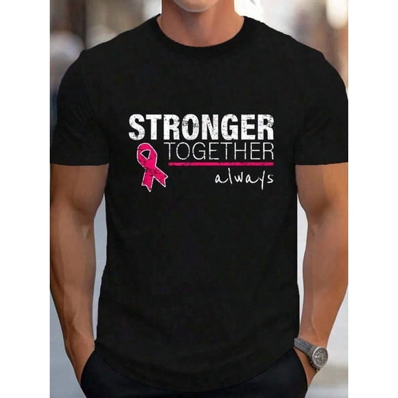 % Cotton Nice Message Breast Cancer Awareness Pink Ribon Men T-Shirt Men's Graphic Tee Causal TopsNew Unisex T-Shirt