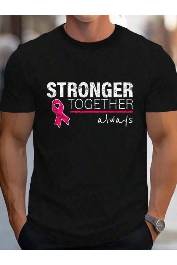 % Cotton Nice Message Breast Cancer Awareness Pink Ribon Men T-Shirt Men's Graphic Tee Causal TopsNew Unisex T-Shirt