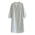 thumbnail image 1 of Cotton Nightgowns for Women New Cotton Nightgown for Women Loose Button up V Neck Sleepwear Long Sleeve Comfy Sleepshirt Mid Length Nightdress Green M, 1 of 3