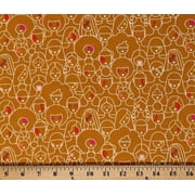 Cotton Novelty Women Modern Sunbeam Rebel Cactus Rashida Coleman Hale Gold Cotton Fabric Print by the Yard RS1056-13