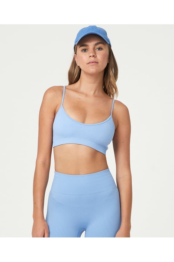 Body Womens Seamless Tiny Crop Top Iced Sky Rib XS