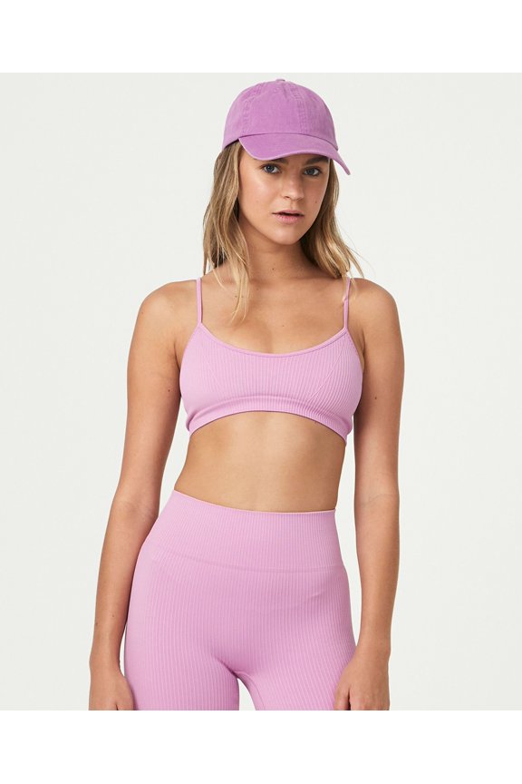 Body Womens Seamless Tiny Crop Top Neon Orchid Rib M