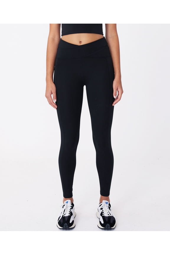 Body Womens Ultra Soft Cross Over Full Length Tight Pants Black XL