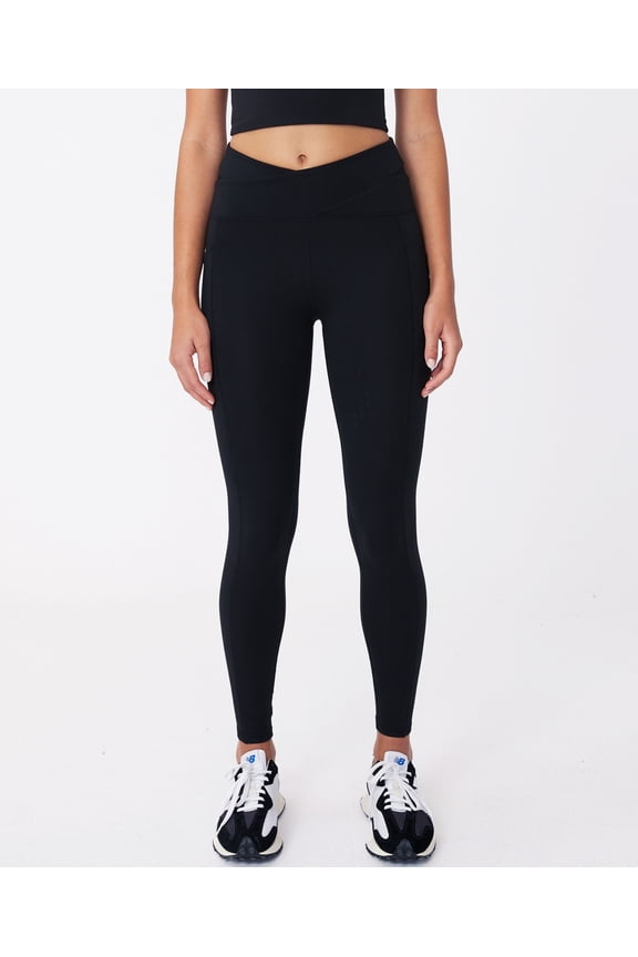Body Womens Ultra Soft Cross Over Full Length Tight Pants Black XL