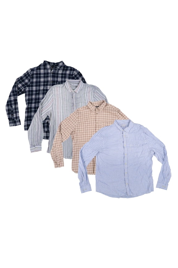 Men's Ashby Buttondown Shirt Long Sleeve Collared Button Up Desert Check Xl New