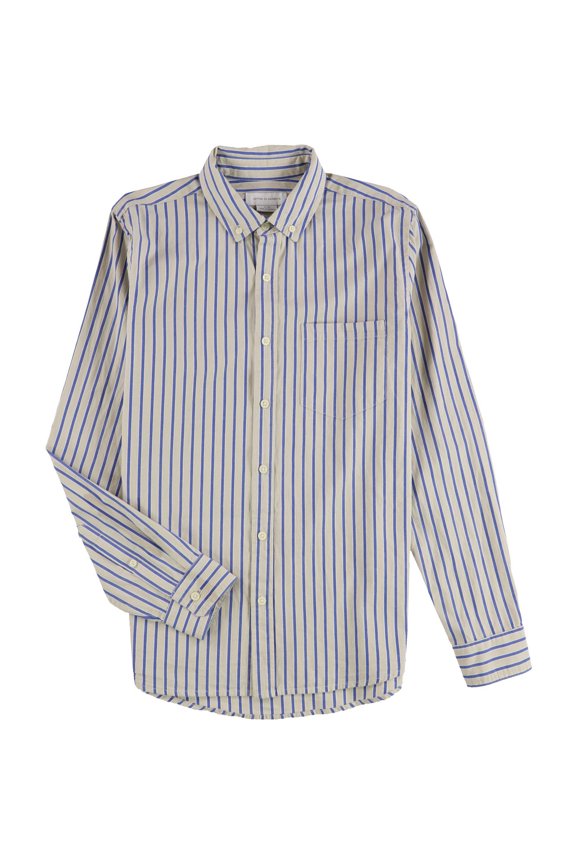 Mens Collar Long Sleeve Button-Down Shirt