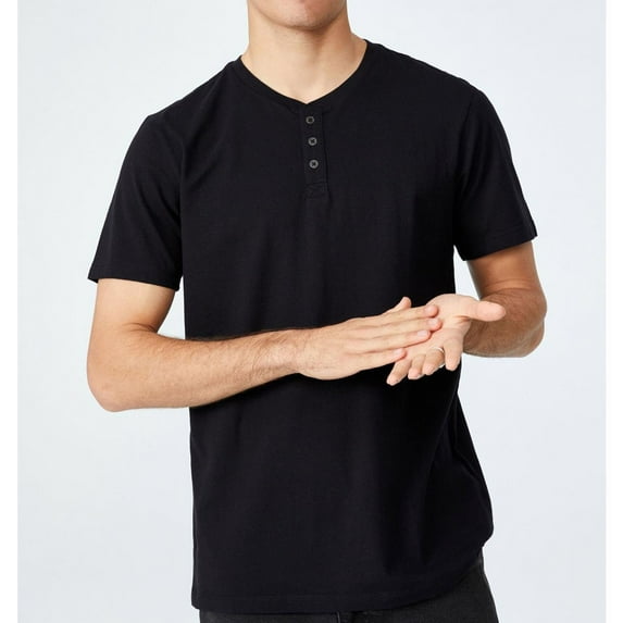 Cotton On Mens Organic Polo Shirt, Black, Small