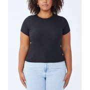 Cotton On Trendy Plus Size the One Rib Crew Short Sleeve T-shirt Sz 16 B4HP