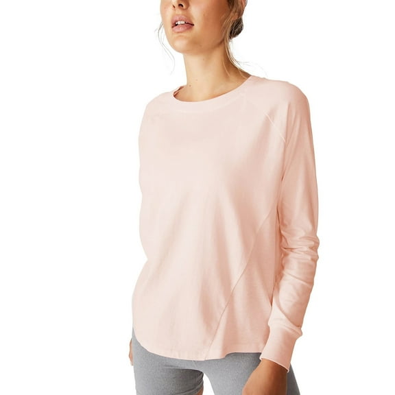 Womens Active Rib Long Sleeve Top Light Pink M