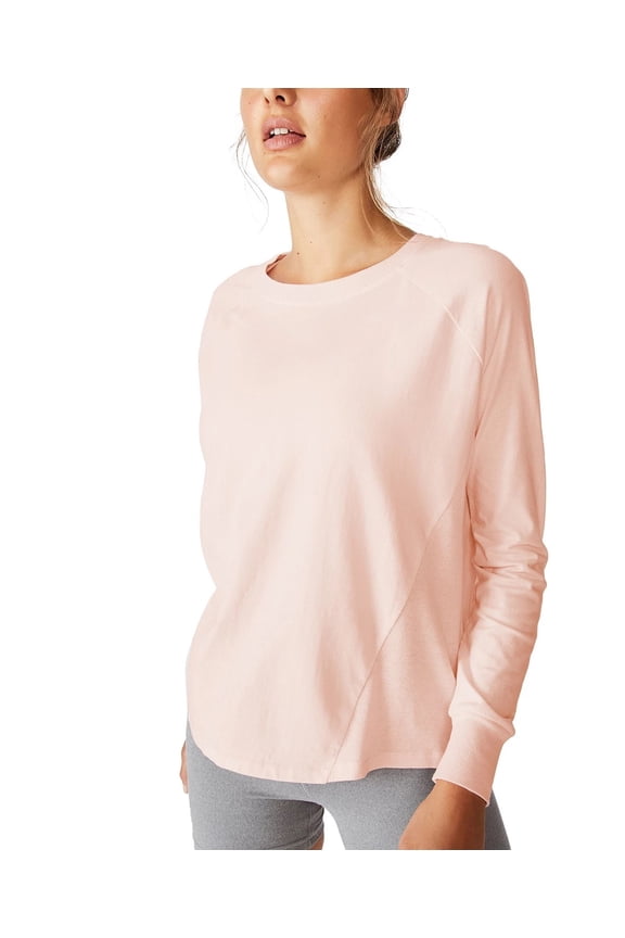 Womens Active Rib Long Sleeve Top Light Pink M