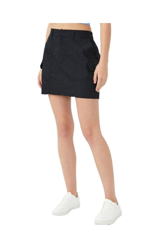 Womens Scout Cargo Mini Skirts, Black, 6