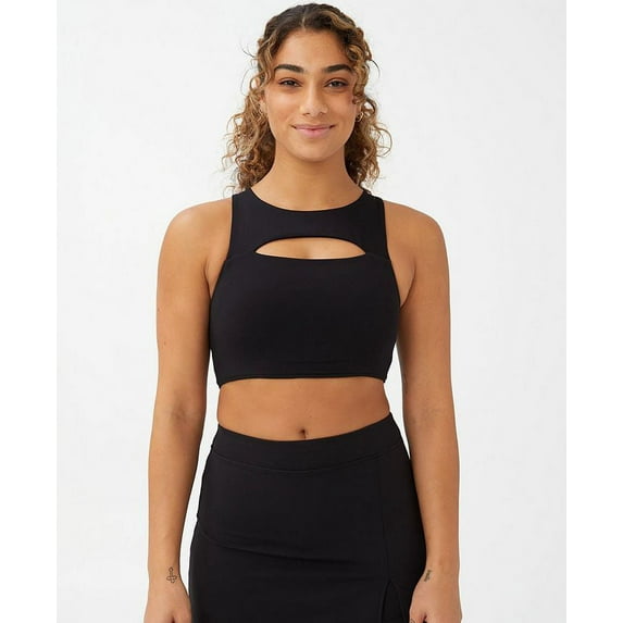Cotton On Women's Smoothing Cut Out Vestlette Top Black Size Medium