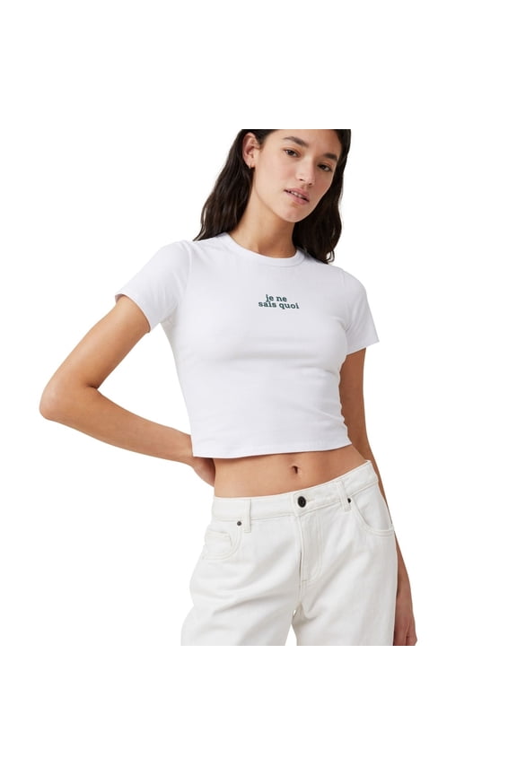 Womens Je Ne Sais Quoi Basic T-Shirt, White, Small