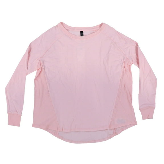 Cotton On Womens Pink Sherbet Active Rib Long Sleeve Crewneck T-Shirt Top Size S