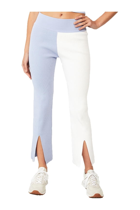 Body Womens Comfort Knit Pant Iced Sky, White Splice M