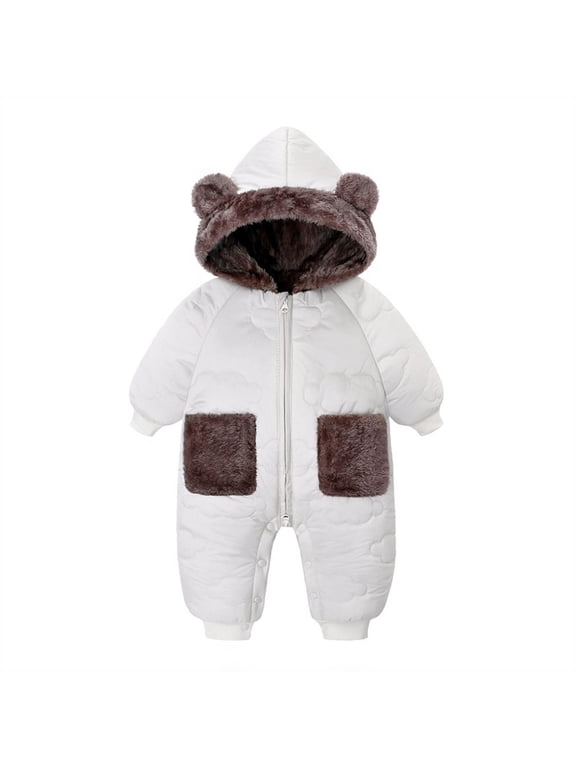 Cotton Onesie for Toddler Baby Boys and Girls Fuzzy Family Photo Winter Memory Outfit Soft Holiday Visit Cold Day Wear Warm Daycare Daily Lounging
