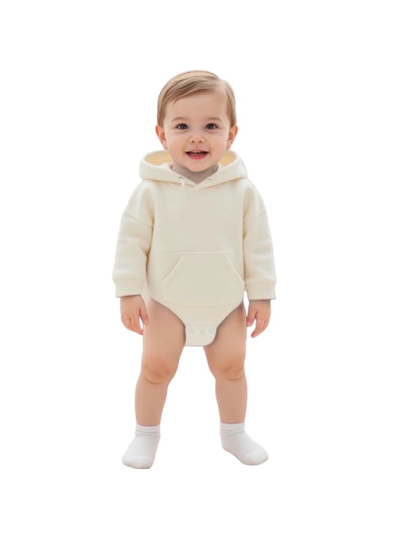 Cotton Onesie for Toddler Baby Boys and Girls Fuzzy Winter Family Visit Memory Outfit Cozy Cold Evening Home Cuddle Apparel Warm Play Date Indoor