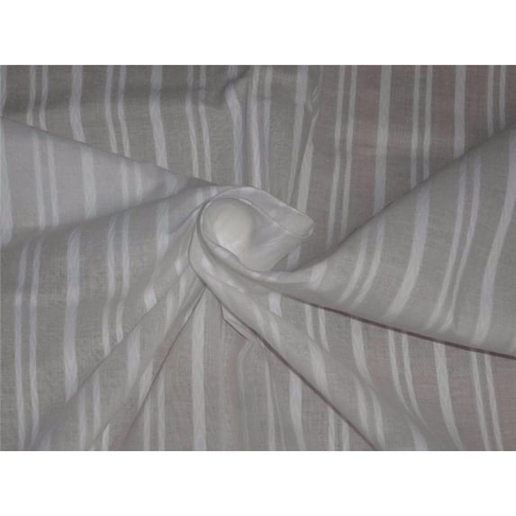 Cotton Organdy White with stiff Finish stripe Fabric ~ 36 " wide sold by the yard.