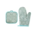 thumbnail image 1 of Cotton Oven Mitts Set with Potholder, Heat Protection Kitchen Gloves for Baking Grilling, Safe Grip Microwave Accessories, Essential Kitchen Basics for Women Men, 2 Pieces, 1 of 7