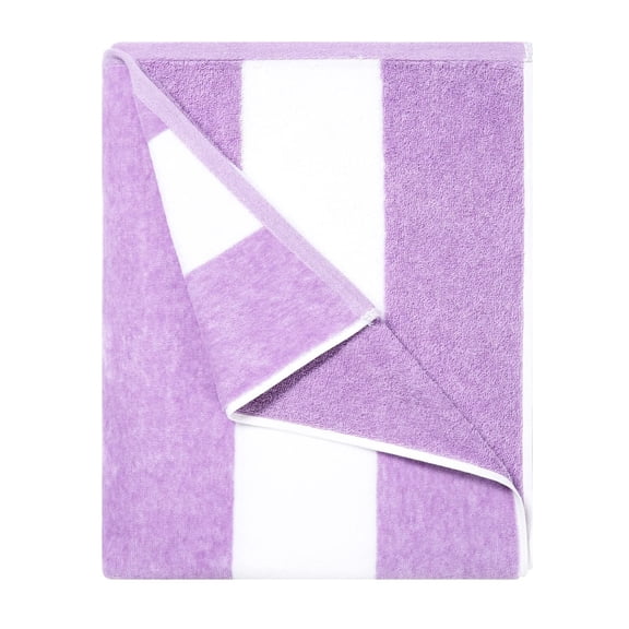 Cotton Oversized Beach Towel - Large 70 x 35 Inch Pool Towel, Rose Red Striped Quick Dry Swimming Cabana Towel