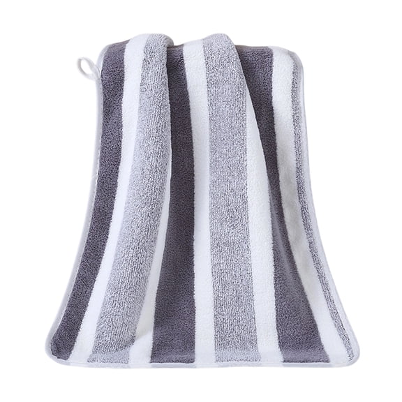 Cotton Oversized Beach Towel - Plush Thick Pool Towel, Fluffy Stripe Beach Towels Soft, Absorbent and Quick Drying (Gray,28x55 in)