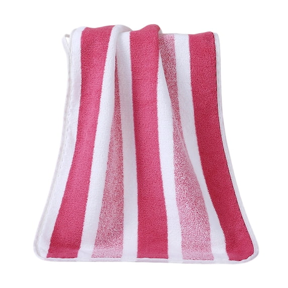 Cotton Oversized Beach Towel - Plush Thick Pool Towel, Fluffy Stripe Beach Towels Soft, Absorbent and Quick Drying (Red,28x55 in)