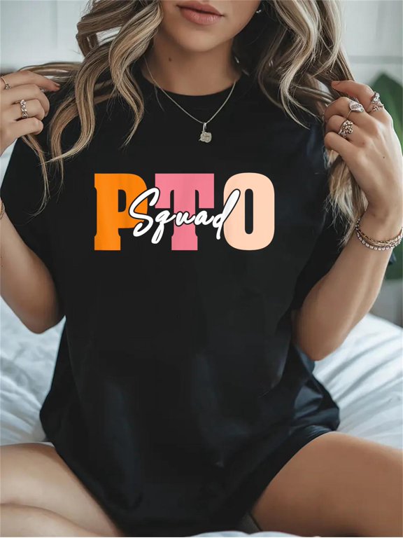 Cotton PTO Squad Casual Graphic Daily T-Shirt