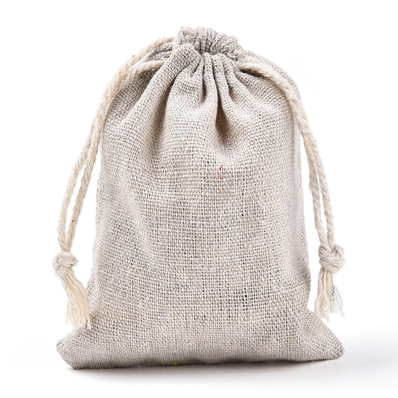 Cotton Packing Pouches Drawstring Bags Gift Sachet Bags Muslin Bag Reusable Tea Bag Wheat 12x9cm