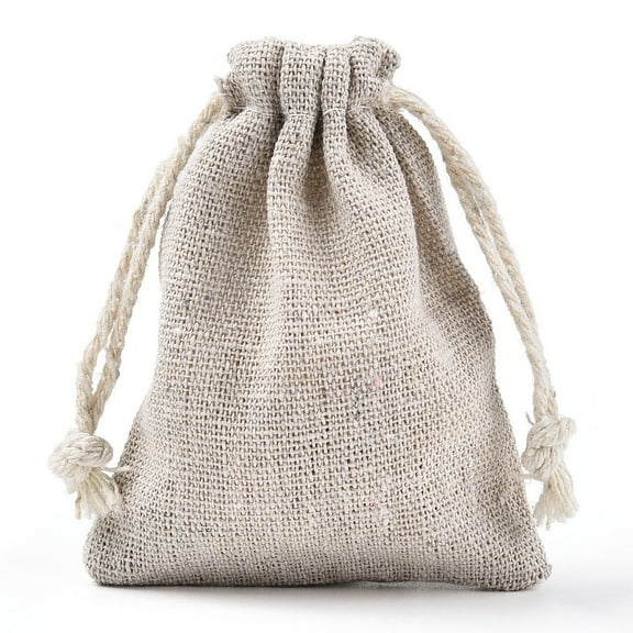 Cotton Packing Pouches Drawstring Bags Gift Sachet Bags Muslin bag Reusable Tea bag Wheat 9.5x7.5cm Burlap