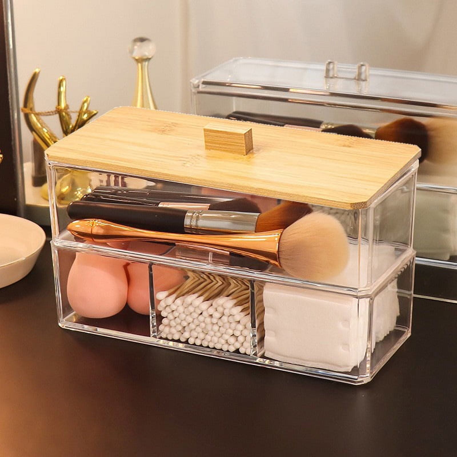 Cotton Pad Dispenser Holder Cotton Swab Dispenser Makeup Organizer Box