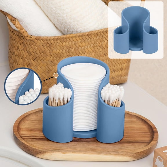 Cotton Pad Storage Box with U-Shaped Slot, Clear Plastic Cosmetic Organizer Vanity Case