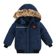 thumbnail image 1 of Cotton Padded Winter Coat For Little Boys Girls s Toddler Baby Boys Cute Fashion Solid Color Winter Hoodie Keep Warm Cotton Clothes Thick Coat 3-4, 1 of 7