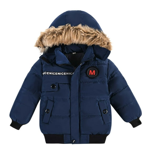 Cotton Padded Winter Coat For Little Boys Girls s Toddler Baby Boys Cute Fashion Solid Color Winter Hoodie Keep Warm Cotton Clothes Thick Coat 4-5