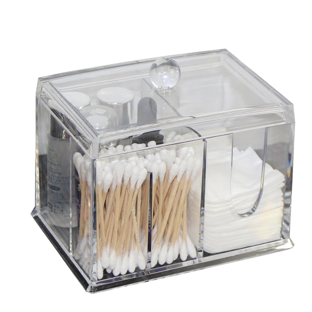 Cotton Pads Storage Case Mini Containers Cosmetic Plastic Box White