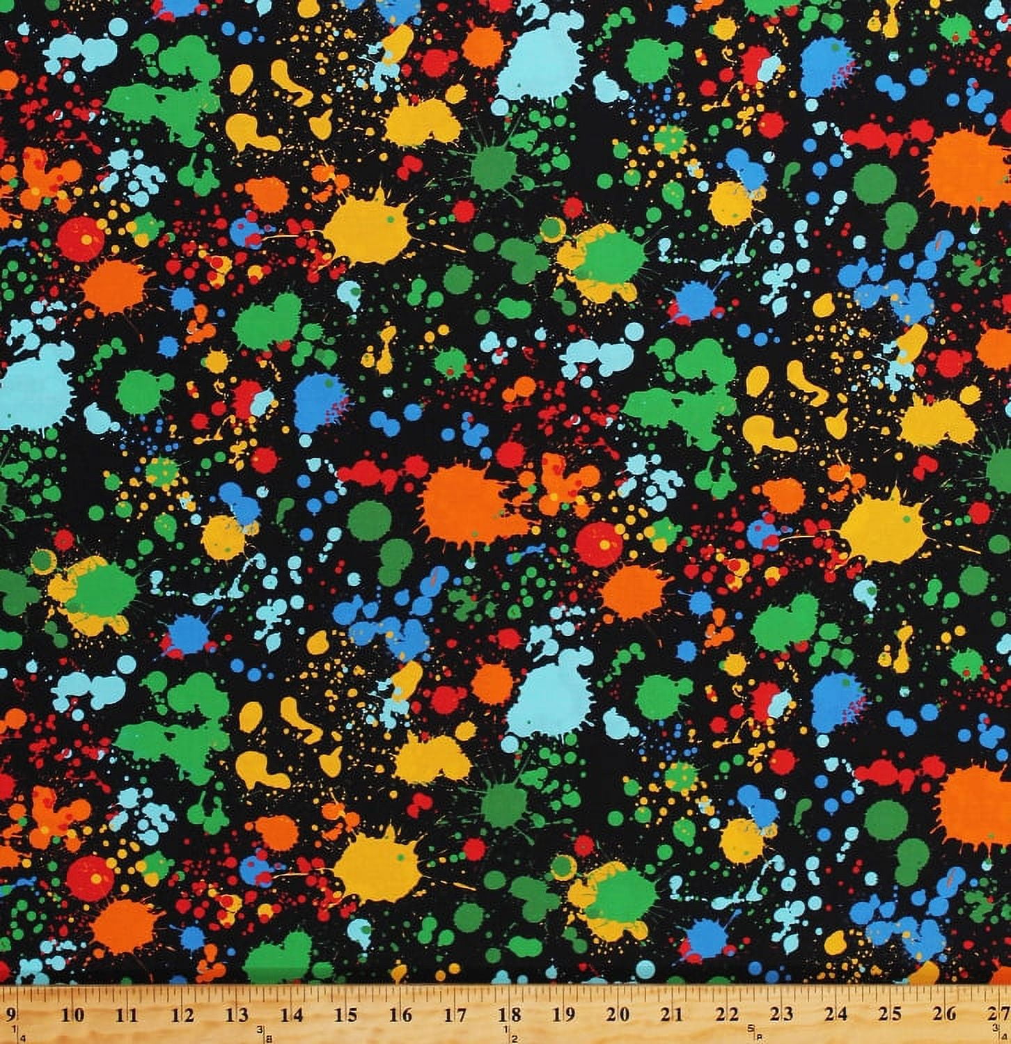 Cotton Paint Splatter Multi-Color Paint Splash Splotches Spots on Black  Digital Print Cotton Fabric Print by the Yard (SRKD-17994-205MULTI) -  Walmart.com, image size:1452x1500