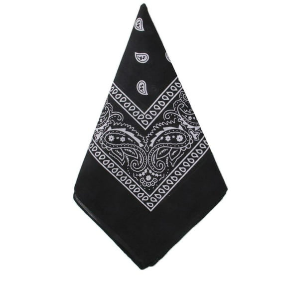 Cotton Paisley Bandana Head Wrap Headband Wristband Hand Black