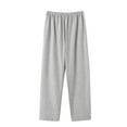 thumbnail image 1 of Cotton Pajama Pants for Men with Pockets Big & Tall M-4X Plus Size Casual Elastic Waist Wide Leg Solid Going-Out Loungewear Trousers Pant, 1 of 3