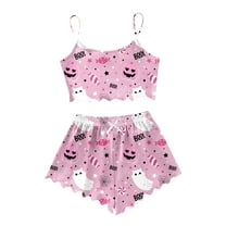 Cotton Pajama Sets – Comfortable Women's Lounge Sets, Cozy Sleepwear for Relaxation Women's Halloween Camisole Pajama Set