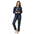 thumbnail image 1 of Cotton Pajamas Sets for Women 2pcs Long Sleeve and Long Pants Pajama Set Cute Print Pajama Set Womens Soft Loungewear Set with Pockets, S-XXL, 1 of 10