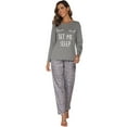 thumbnail image 1 of Cotton Pajamas Sets for Women 2pcs Long Sleeve and Long Pants Pajama Set Cute Print Pajama Set Womens Soft Loungewear Set with Pockets, S-XXL, 1 of 19