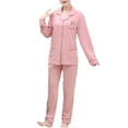 thumbnail image 1 of Cotton Pajamas for Women Set 2 Piece Print Lounge Sets Long Sleeve Button Down Shirts Pants Senior Ladies Sleepwear, 3XL, 1 of 6